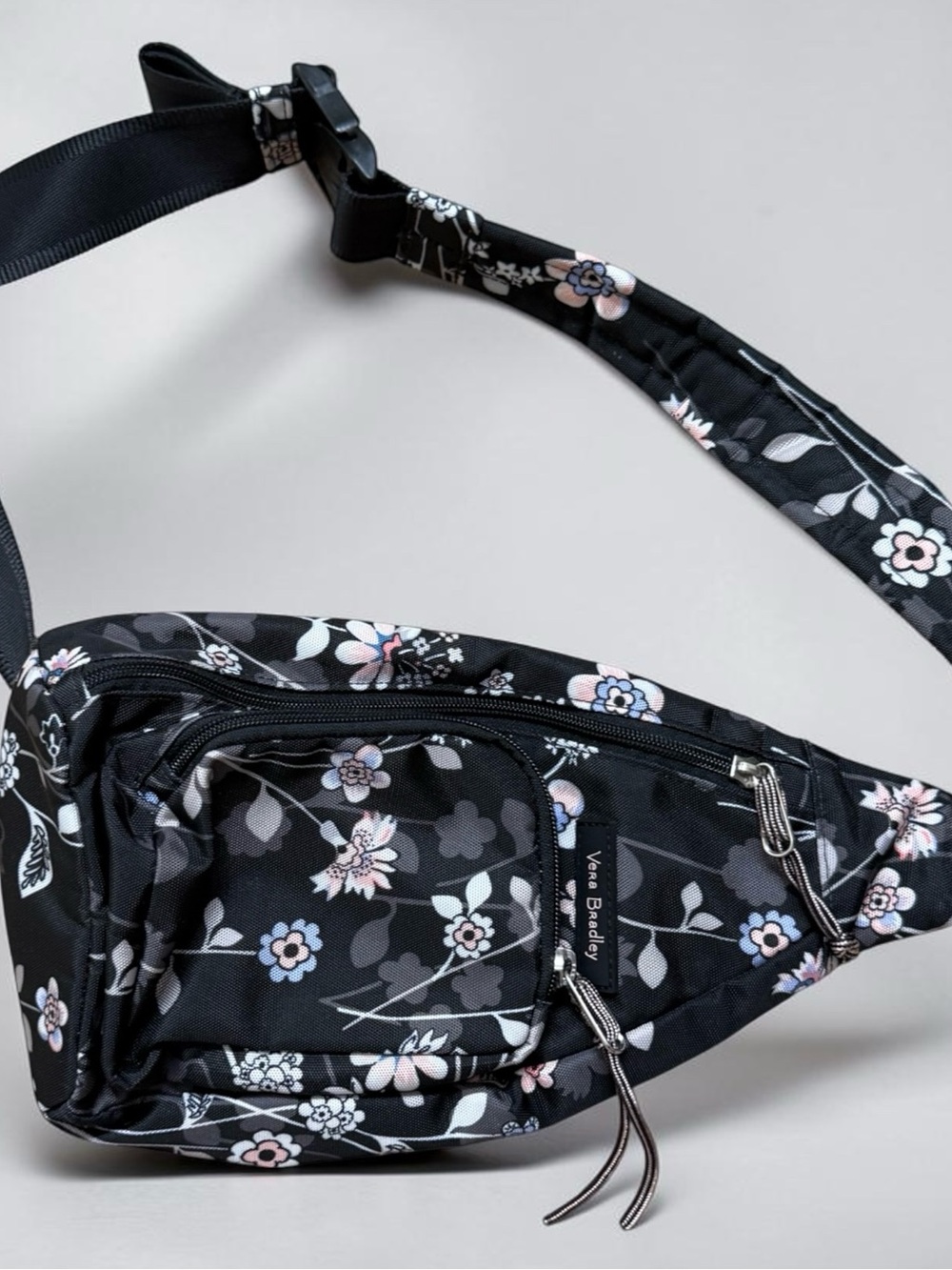 Vera Bradley Black Multicolor Fanny Pack Purse Black Multicolor Garden Floral